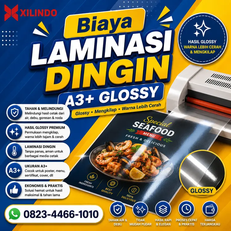 Biaya Laminasi Dingin A3+ Glossy Biaya Laminasi Dingin A3+ Glossy - Gambar 1