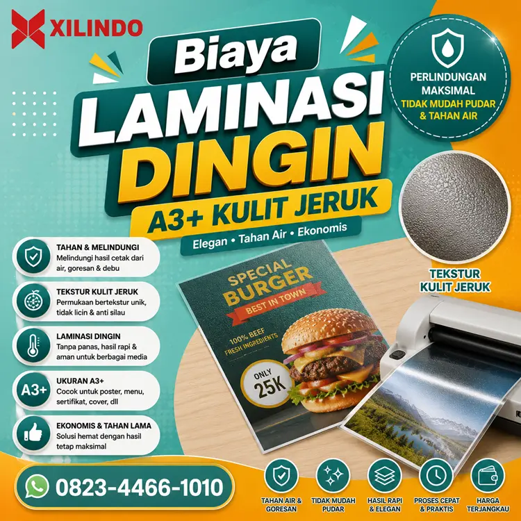 Biaya Laminasi Dingin A3+ Kulit Jeruk Biaya Laminasi Dingin A3+ Kulit Jeruk - Gambar 1