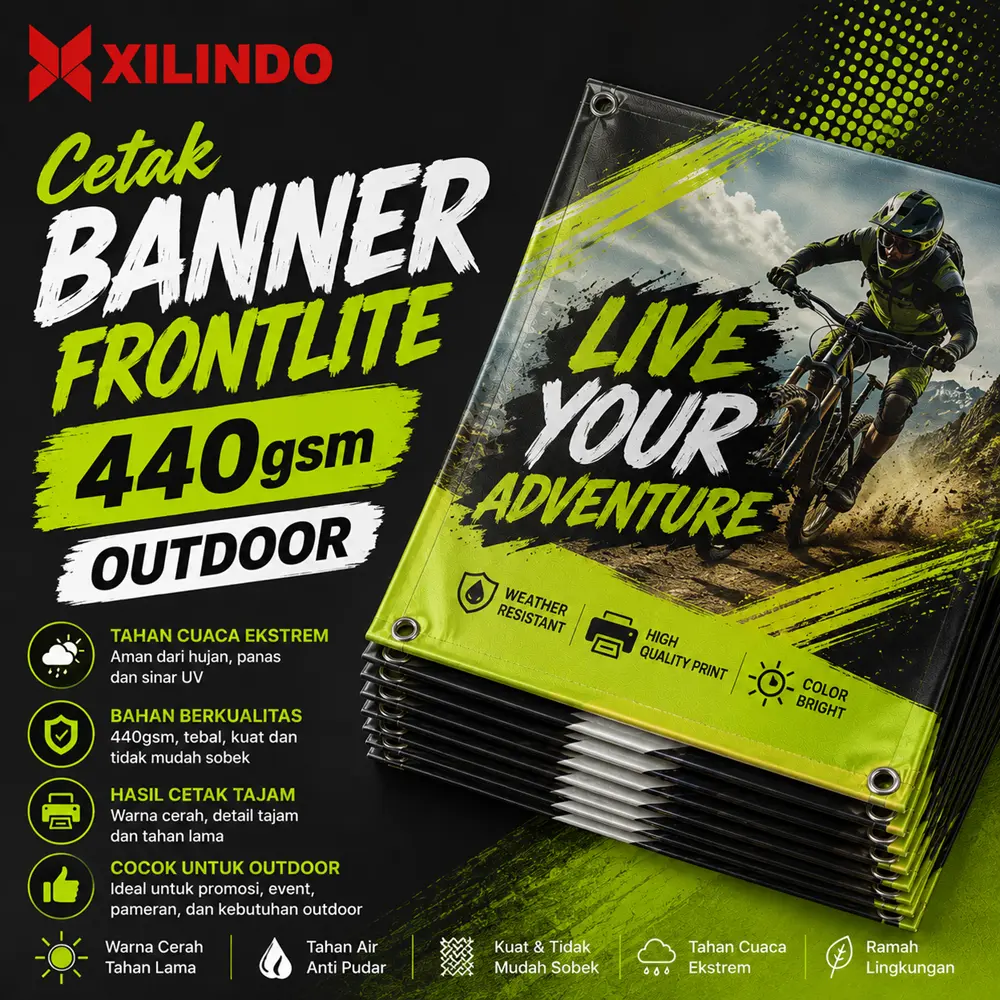 Cetak Banner Frontlite 440gsm Outdoor Cetak Banner Frontlite 440gsm Outdoor - Gambar 1