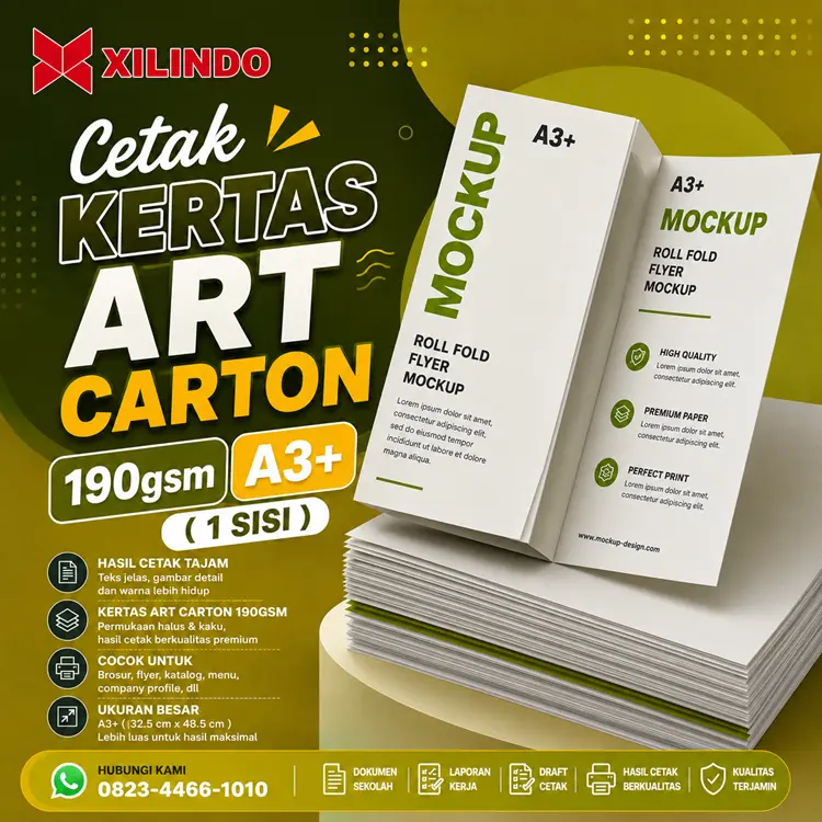 Cetak Kertas Art Carton 190gsm A3+ ( 1 sisi ) Cetak Kertas Art Carton 190gsm A3+ ( 1 sisi ) - Gambar 1