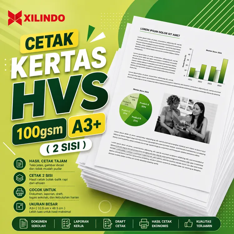 Cetak Kertas Hvs 100gsm A3+ ( 2 sisi ) Cetak Kertas Hvs 100gsm A3+ ( 2 sisi ) - Gambar 1
