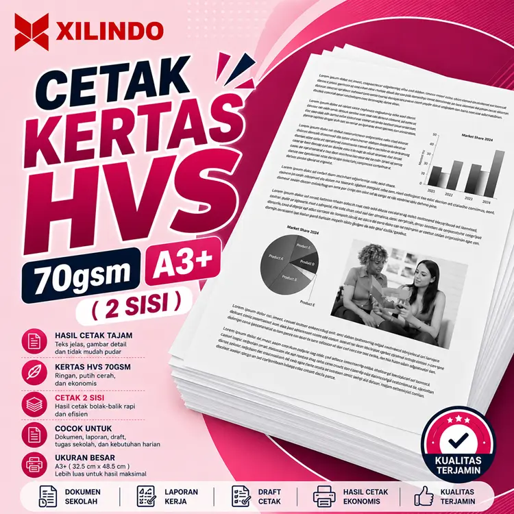 Cetak Kertas Hvs 70gsm A3+ ( 2 sisi ) Cetak Kertas Hvs 70gsm A3+ ( 2 sisi ) - Gambar 1