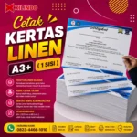 Cetak Kertas Linen A3+ ( 1 sisi )