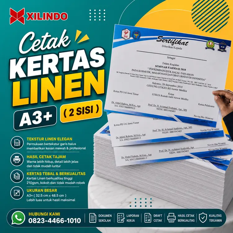 Cetak Kertas Linen A3+ ( 2 sisi ) Cetak Kertas Linen A3+ ( 2 sisi ) - Gambar 1