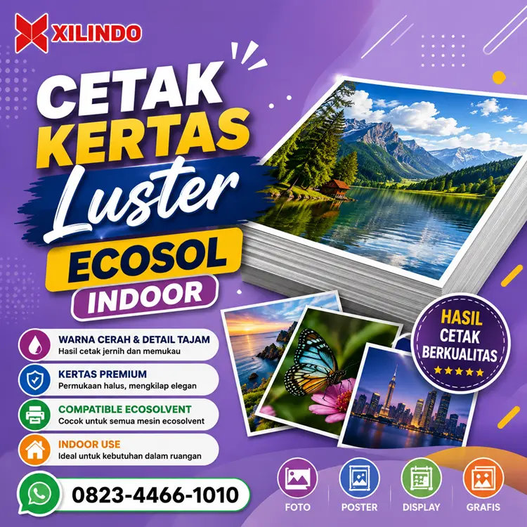 Cetak Kertas Luster Ecosol Indoor Cetak Kertas Luster Ecosol Indoor - Gambar 1