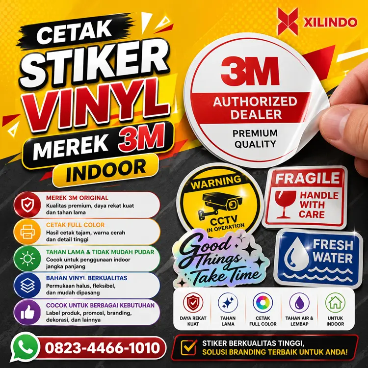 Cetak Stiker Vinyl Merek 3M Indoor Cetak Stiker Vinyl Merek 3M Indoor - Gambar 1