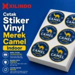 Cetak Stiker Vinyl Merek Camel Indoor