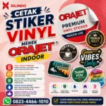 Cetak Stiker Vinyl Merek Orajet Indoor