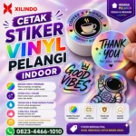 Cetak Stiker Vinyl Pelangi Indoor