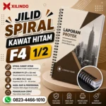 Jilid Spiral Kawat Hitam F4 1/2