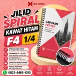 Jilid Spiral Kawat Hitam F4 1/4