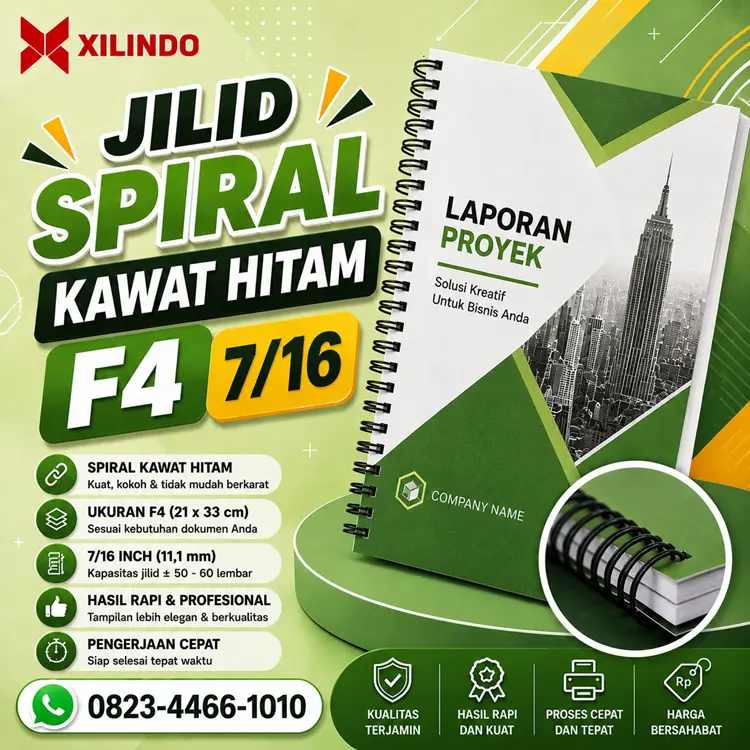 Jilid Spiral Kawat Hitam F4 716 Jilid Spiral Kawat Hitam F4 7/16 - Gambar 1