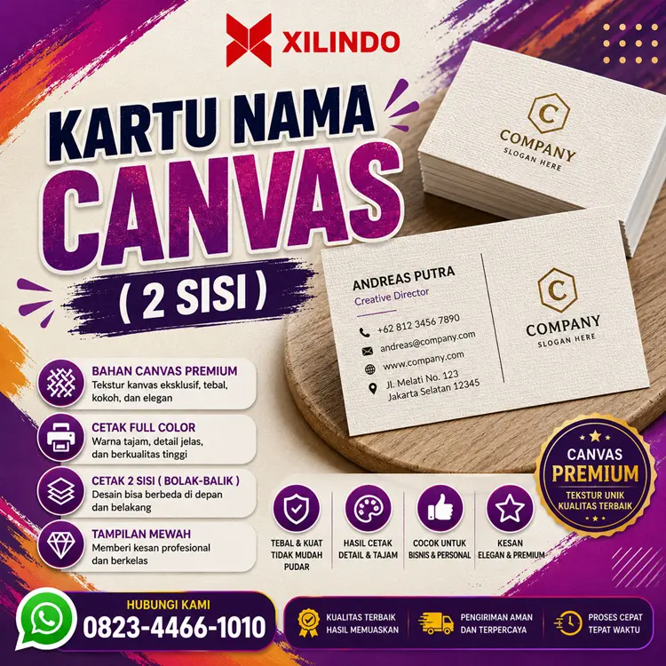 Kartu Nama Canvas ( 2 sisi ) Kartu Nama Canvas ( 2 sisi ) - Gambar 1