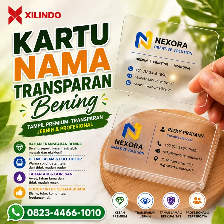 Kartu Nama Transparan Bening Kartu Nama Transparan Bening - Gambar 1