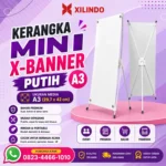 Kerangka Mini X-Banner Putih A3