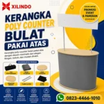 Kerangka Poly Counter Bulat Pakai Atas