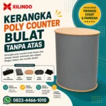 Kerangka Poly Counter Bulat Tanpa Atas