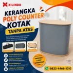 Kerangka Poly Counter Kotak Tanpa Atas