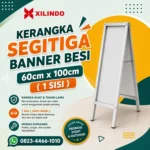 Kerangka Segitiga Banner Besi 60cm x 100cm ( 1 Sisi )