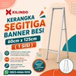 Kerangka Segitiga Banner Besi 60cm x 125cm ( 1 Sisi )