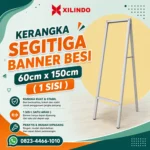Kerangka Segitiga Banner Besi 60cm x 150cm ( 1 Sisi )