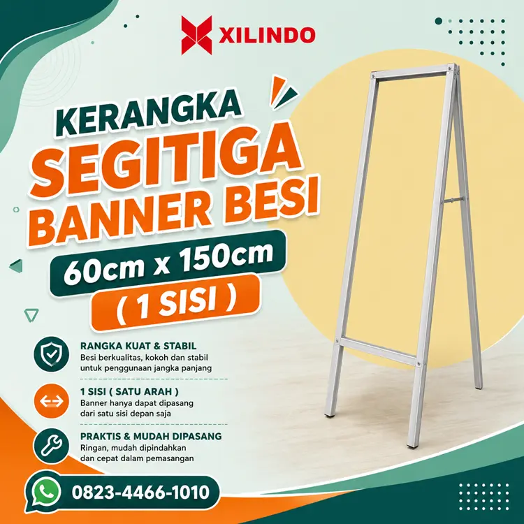 Kerangka Segitiga Banner Besi 60cm x 150cm ( 1 Sisi ) Kerangka Segitiga Banner Besi 60cm x 150cm ( 1 Sisi ) - Gambar 1