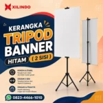Kerangka Tripod Banner Hitam ( 2 Sisi )