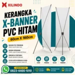 Kerangka X-Banner PVC Hitam 60cm X 160cm