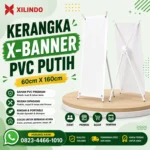 Kerangka X-Banner PVC Putih 60cm X 160cm
