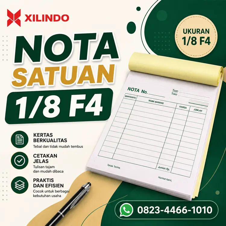 Nota Satuan 18 F4 Nota Satuan 1/8 F4 - Gambar 1