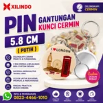 Pin Gantungan Kunci Cermin 5.8 cm ( putih )