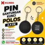Pin Gantungan Kunci Polos 4.4 cm ( hitam )