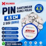 Pin Gantungan Kunci Polos 4.5 cm 2 sisi ( biru )