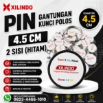 Pin Gantungan Kunci Polos 4.5 cm 2 sisi ( hitam )
