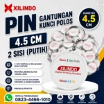 Pin Gantungan Kunci Polos 4.5 cm 2 sisi ( putih )