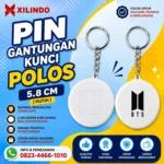 Pin Gantungan Kunci Polos 5.8 cm ( putih )
