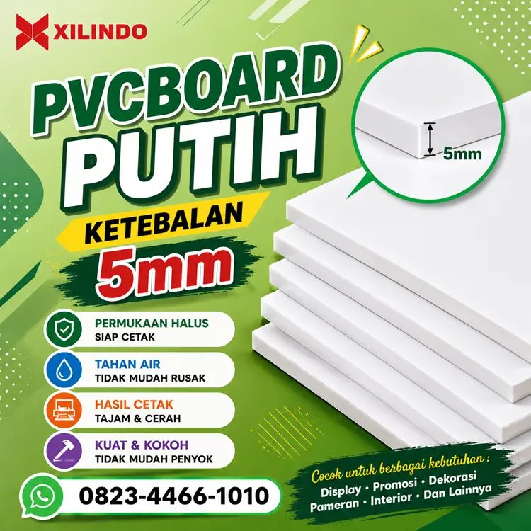 PvcBoard Putih Ketebalan 5mm PvcBoard Putih Ketebalan 5mm - Gambar 1