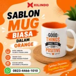 Sablon Mug Biasa Dalam Orange