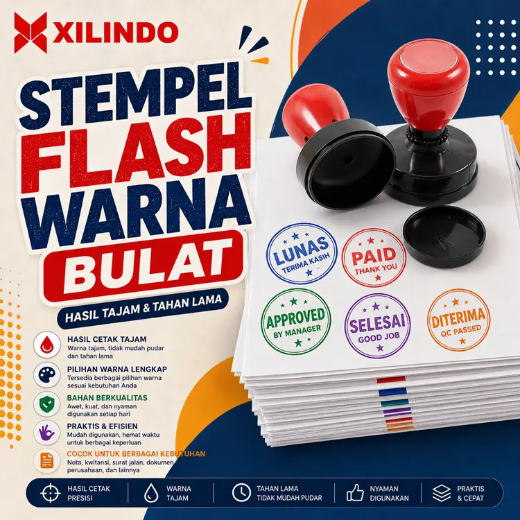 Stempel Flash Warna Bulat Stempel Flash Warna Bulat - Gambar 1