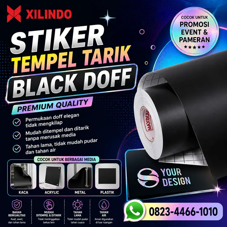 Stiker Tempel Tarik Black Doff Stiker Tempel Tarik Black Doff - Gambar 1