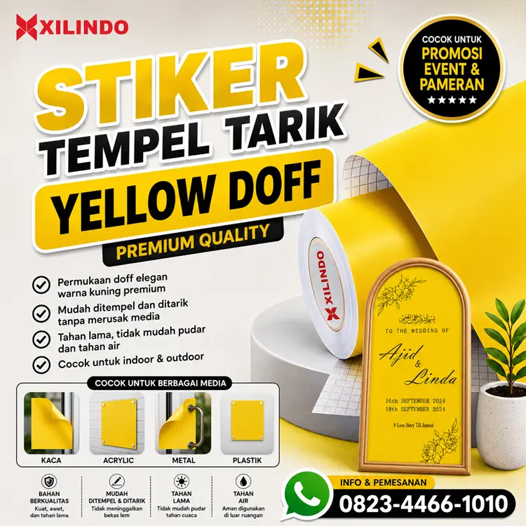 Stiker Tempel Tarik Yellow Doff Stiker Tempel Tarik Yellow Doff - Gambar 1